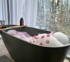 Зеркальный - дача с ванной у панорамного окна в Domingo Dacha