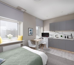 2-местные 1-комнатные апартаменты студия Шоссе Фрезер,17Ас1 в Comfort place