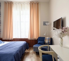 Двухместный номер Синий двуспальная кровать в Пушка