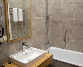 Номер стандарт с 1 двуспальной кроватью (без окна) в Gesten hotel