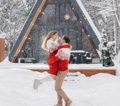 №1 A-Frame 60m2 с купелью (оснащение дома, стоимость купели и бани см. Подробнее) в Les holidays