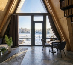 Дом древесный люкс с банным чаном №7. Первая Линия. Можно с собаками в Трофимов Берег