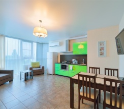 Однокомнатный номер бизнес-класса с гостиной-кухней и спальней в Degas lite hotel