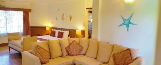 Двухместный полулюкс beachfront двуспальная кровать в Birds and Bees Resort