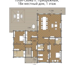 18-ти местный дом в Прибрежном поселке в Бутик