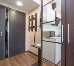 2-местные 1-комнатные апартаменты студия ул. Автозаводская, 23с931к3 с 1 двуспальной кроватью в Апартоника