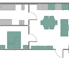 Апартаменты студио на 2м этаже  в Белый снег