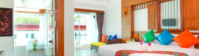 Двухместный номер Deluxe с балконом и с видом на море двуспальная кровать в The samui beach resort
