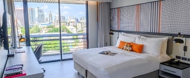 Номер Premier с 2 комнатами двуспальная кровать в Oakwood Residence Sukhumvit Thonglor Bangkok