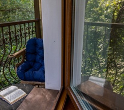 Двухместный полулюкс Provence №70 c 1 комнатой с балконом и с видом на парк двуспальная кровать в Лель