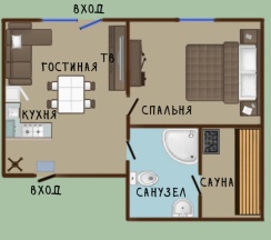 Апартаменты с сауной в Дом на лесной опушке