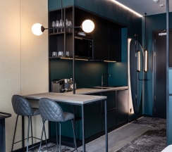 Двухместная студия двуспальная кровать в Novotel Living Almaty Jetisu