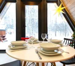 №6 A-Frame 50m2 с купелью (оснащение дома, стоимость купели и бани см. Подробнее) в Les holidays