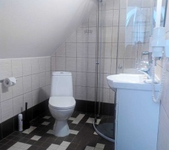 Мансардный номер с двуспальной кроватью в Три кота