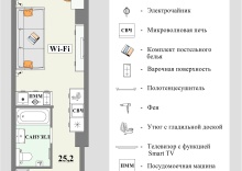 Апартаменты студия с диваном-кроватью в Апартаменты в Авеню на Мужества