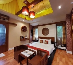Двухместная вилла двуспальная кровать в Vartika Resovilla KuiBuri Beach Resort and Villas