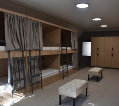 Кровать в общем номере в Aruu Hostel