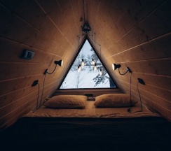 №6 | A-Frame с одной спальней и камином на террасе в Etnica