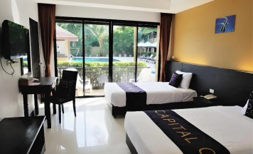 Двухместный номер Deluxe с видом на бассейн 2 отдельные кровати в Nai Yang Beach Hotel