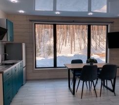 Коттедж с балконом и с красивым видом из окна в GreenHouse
