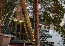 A-FRAME Dream House на первой линии с большой террасой, гриль зоной и банным чаном (чан оплачивается отдельно: 5000 руб.) в Dream House