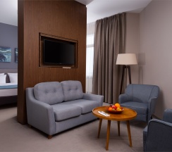 PREMIER SUITE c одной двуспальной кроватью, видом на горы и диваном-кроватью в гостиной зоне (с балконом) в Green flow