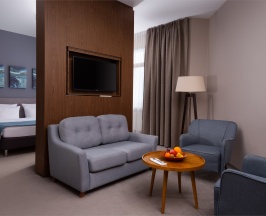 PREMIER SUITE c одной двуспальной кроватью, видом на горы и диваном-кроватью в гостиной зоне (с балконом) в Green flow