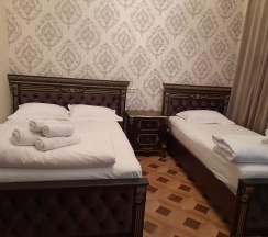 Стандартный номер с 1 двуспальной и 1 односпальной кроватями в За рулем Юг
