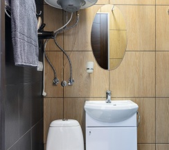 1-комнатные апартаменты эконом с 1 двуспальной кроватью (без окна) в Prim Rooms Apt Apartments (Прим Румс Апт Апартментс)