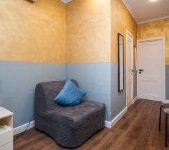 Двухместный номер с кухней, одной двуспальной кроватью с собственной ванной комнатой и дополнительным спальным местом в Goldie Home