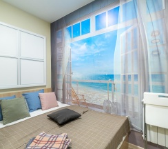 1-комнатные апартаменты эконом с 1 двуспальной кроватью (без окна) в Prim Rooms Apt Apartments (Прим Румс Апт Апартментс)