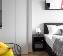 Апартаменты с видом на город двуспальная кровать в Апартаменты MIXY Nordy Homes