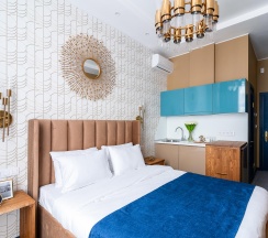 Номер стандарт с 1 двуспальной кроватью и кухней в Lido central