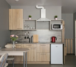 Студия Powder и Aquamarine с одним окном в New Horizon Ovechkin Apartments