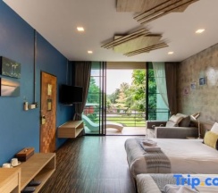 Двухместные апартаменты с видом на сад 2 отдельные кровати в Sangthong Resort