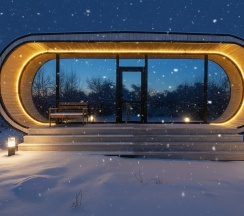 "Орбита", капсула с камином в Гуляй-город