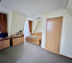 Трехместный номер с двуспальной и односпальной кроватями в Росситтен