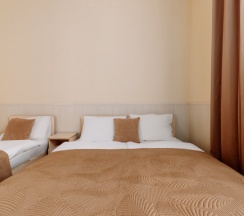 Стандарт  с двуспальной и односпальной кроватями и кухней ( на два номера ) до 3 гостей в Дельфин парк