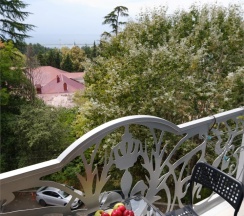 Студия Панорамная с балконом, мини кухней и видом на город и зелёную зону в Амбассадор