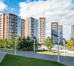 Двухместные апартаменты (двуспальная кровать) в Апартаменты Брутальный Лев на 23 этаже с панорамным видом на реку
