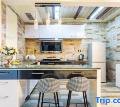 Двухместный люкс с видом на море двуспальная кровать в Rizhao Shuohai Seaview Homestay (Wanpingkou Branch)