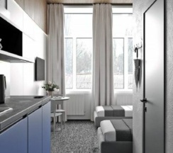Студия с кухней с двумя односпальными кроватями в Greenfeel Stavropol