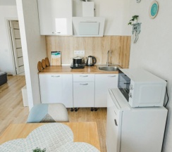 Студия Comfort с балконом и с красивым видом из окна в Апартаменты Esenin Sky Studio