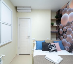 1-комнатные апартаменты эконом с 1 двуспальной кроватью (без окна) в Prim Rooms Apt Apartments (Прим Румс Апт Апартментс)